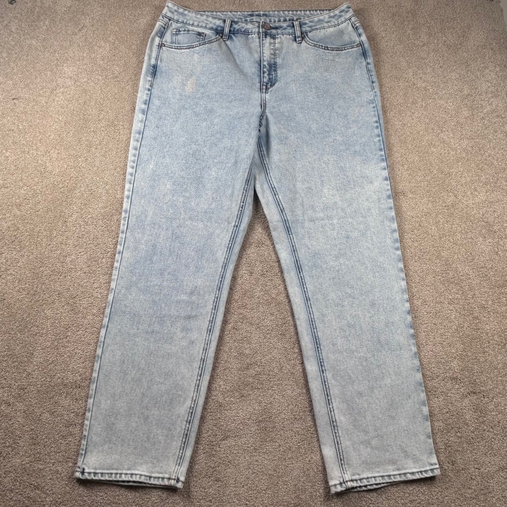 Seven7 Women Slim Straight Jeans Light Wash High Rise‎ Size 12 Stretch Denim